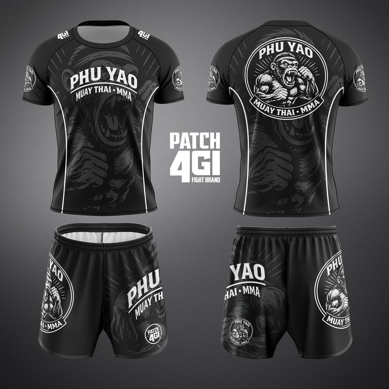 Camiseta técnica negra y pantalón a juego Phu Yao