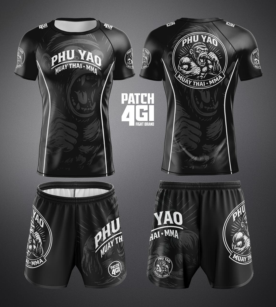 Rashguard negro y pantalón a juego Phu Yao